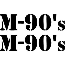 M-90s Military Stencil Font Stickers – Retro Decals (2-Pack)