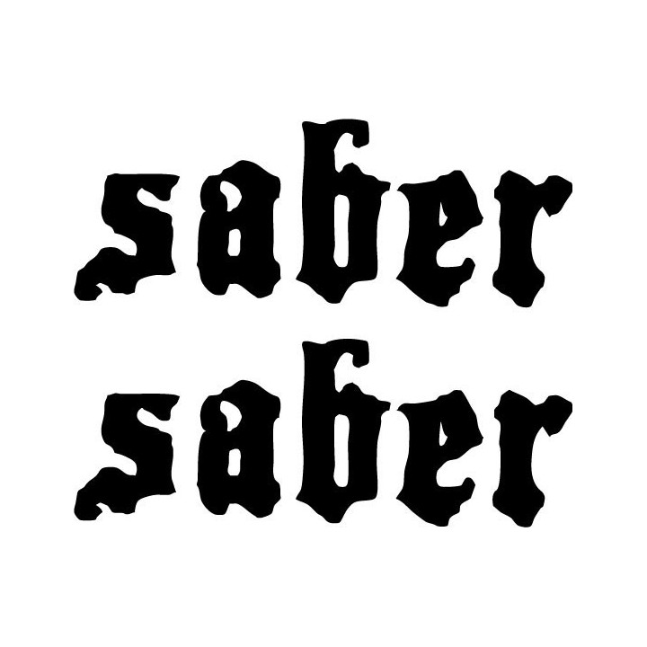Saber Band Stickers – Heavy Metal Decals (2-Pack)