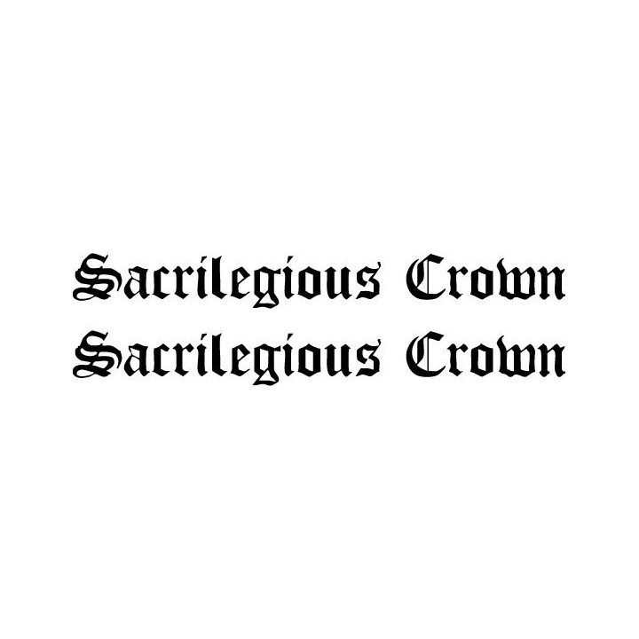 Sacrilegious Crown Stickers – Black Metal Decals (2-Pack)