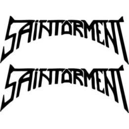 Saintorment Stickers – Thrash Metal Band Decals (2-Pack)