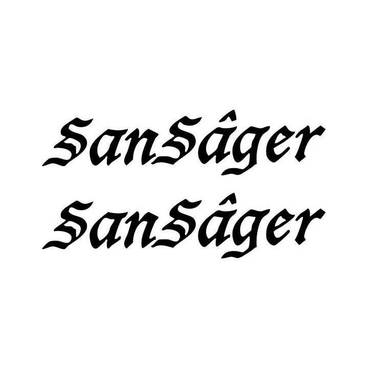 SanSâger Stickers – Metal Band Logo Decals (2-Pack)