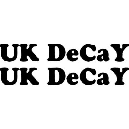 UK Decay Stickers – Post-Punk Gothic Rock Decals (2-Pack)