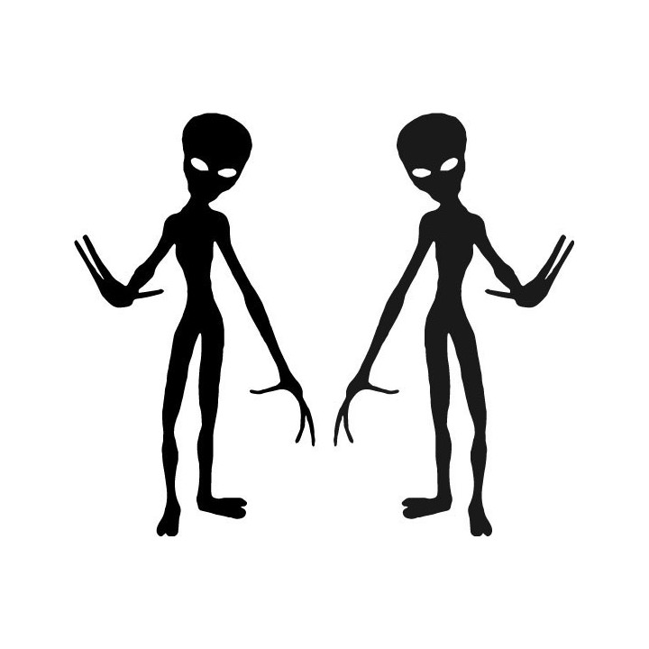 Alien Stickers – UFO Sci-Fi Space Decals (2-Pack)