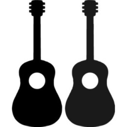 Acoustic Guitar Stickers – Silhouette Music Decals (2-Pack)