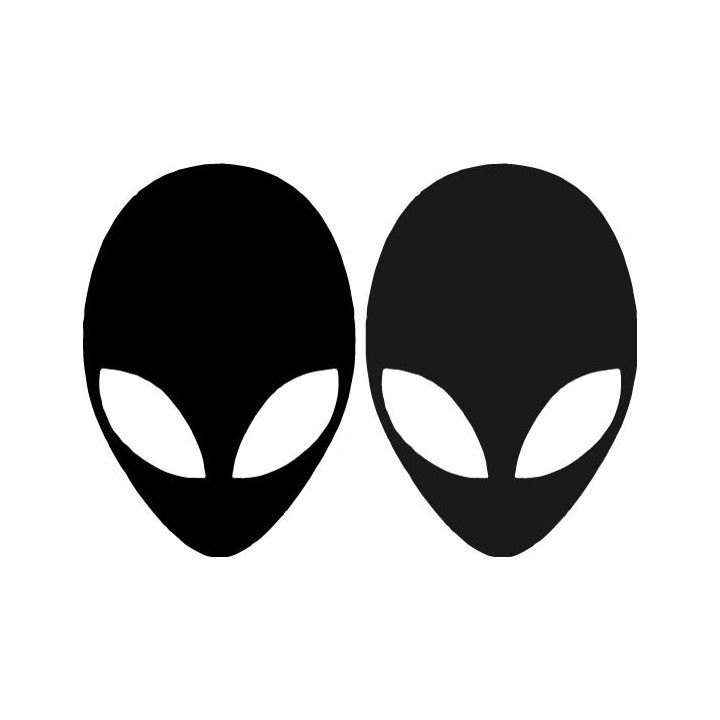 Alien Head Stickers – UFO Sci-Fi Space Decals (2-Pack)