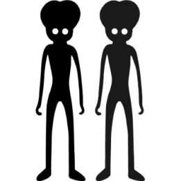 Alien Stickers – Roswell Grey Alien Silhouette Decals (2-Pack)