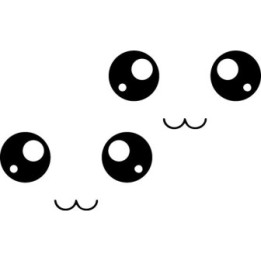 Kawaii Anime Big Eyes Stickers – Cute Smiley Decals (2-Pack)