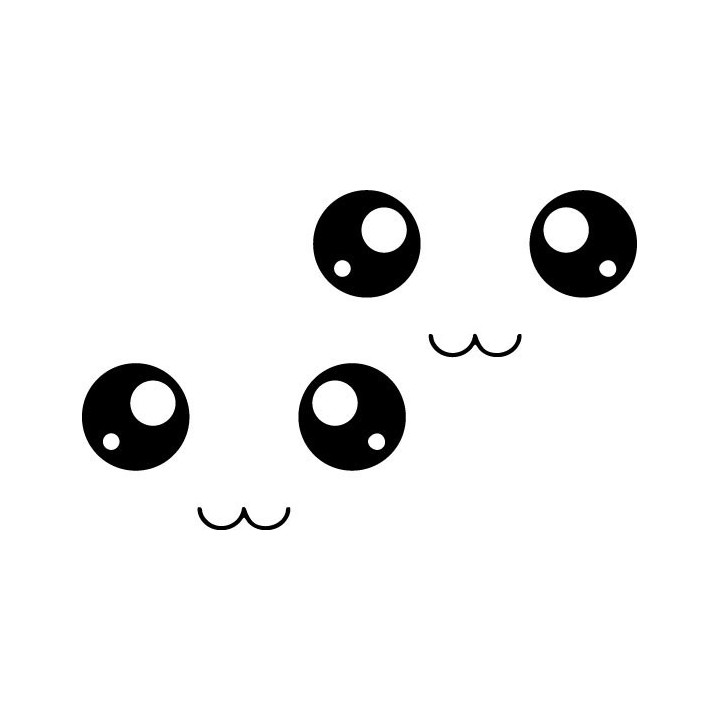 Kawaii Anime Big Eyes Stickers – Cute Smiley Decals (2-Pack)