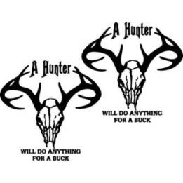 Anything For A Buck Deer Skull Stickers (2-Pack)
