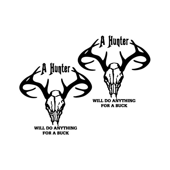 Anything For A Buck Deer Skull Stickers (2-Pack)