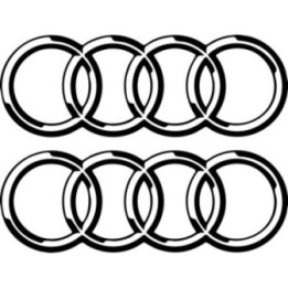 Audi Rings Style 2 Stickers – A3 A4 A5 Q5 RS TT Car Decals (2-Pack)