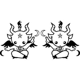 Baby Baphomet Stickers – Kawaii Occult Goat Decals (2-Pack)