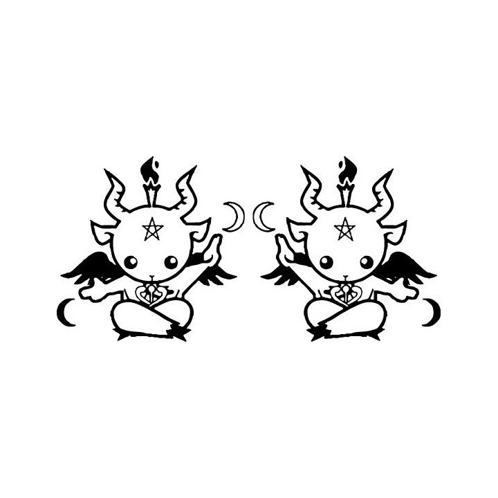 Baby Baphomet Stickers – Kawaii Occult Goat Decals (2-Pack)