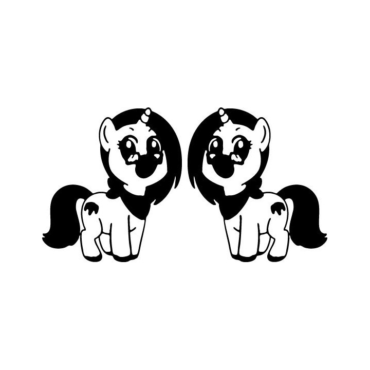 Cute Pony Stickers – Baby Unicorn Character Decals (2-Pack)