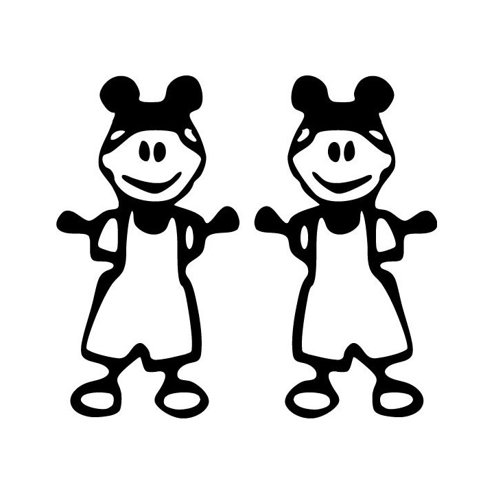 Baby Stick Figure Stickers – Family Car Decals (2-Pack)