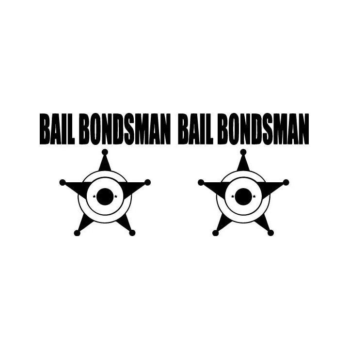 Bail Bondsman Stickers – Sheriff Star Badge Decals (2-Pack)