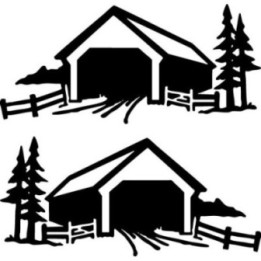 Covered Bridge Country Scene Stickers – Rural Decals (2-Pack)