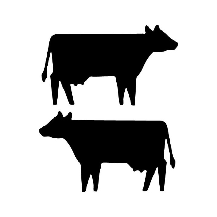 Cow Stickers – Farm Animal Silhouette Decals (2-Pack)