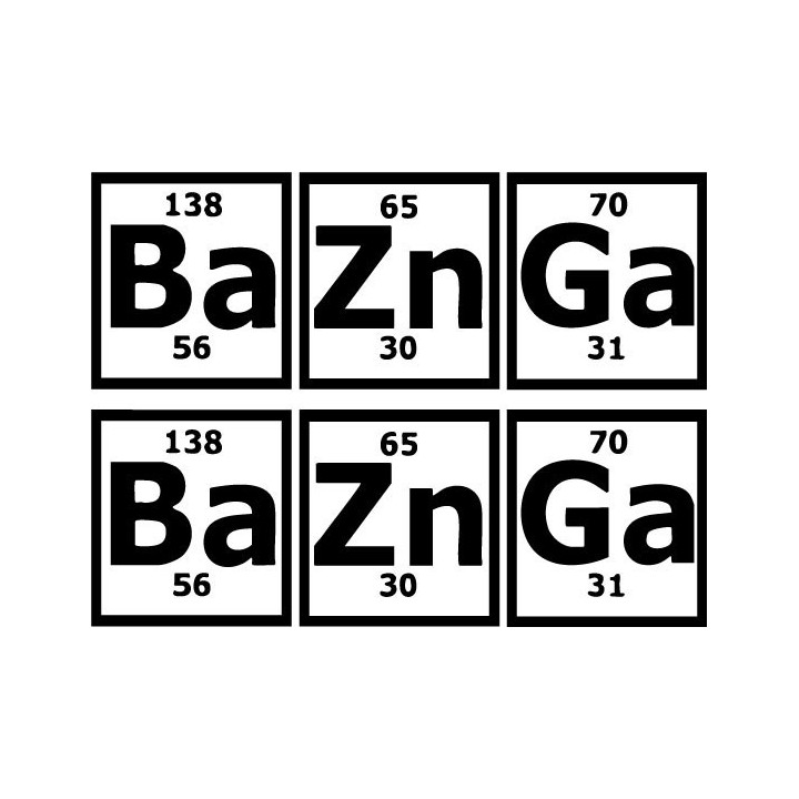 Bazinga Periodic Table Stickers – Big Bang Theory (2-Pack)