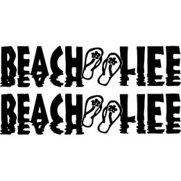 Buy Beach Life With Flip Flops Reflective Lettering Decal Sticker Online