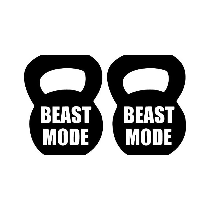 Beast Mode Kettlebell Stickers – CrossFit Gym Decals (2-Pack)