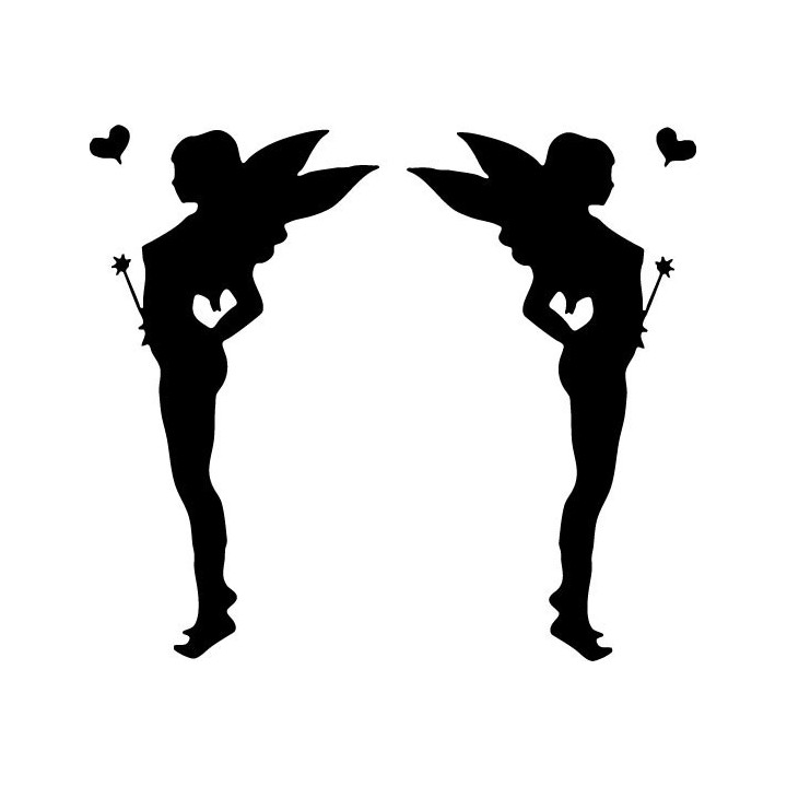 Fairy Silhouette Stickers – Magic Wand Fantasy Decals (2-Pack)