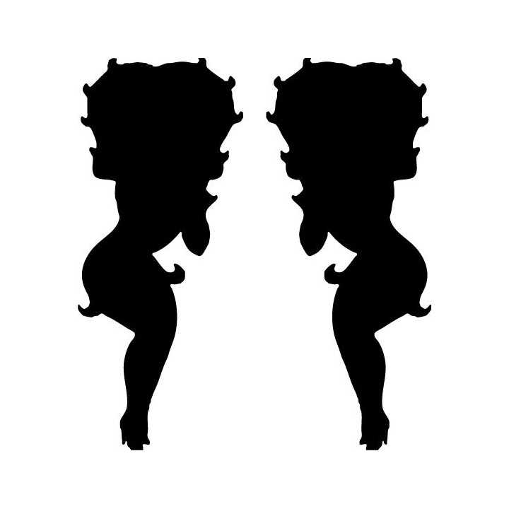 Betty Boop Silhouette Stickers – Retro Pin-Up Decals (2-Pack)