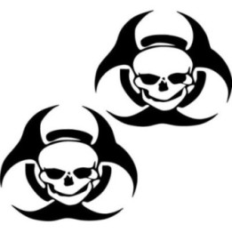 Buy Biohazard Radioactive Skull 1 Sticker Online