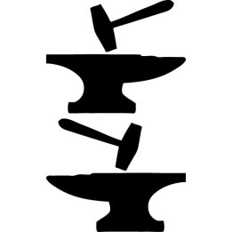 Blacksmith Anvil Hammer Stickers – Farrier Forge Decals (2-Pack)