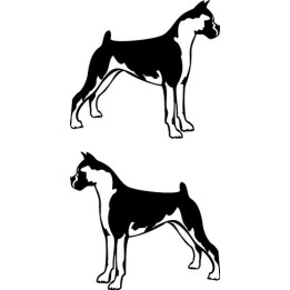 Buy Boxer Dog Detailed Silhouette Decal Sticker Online