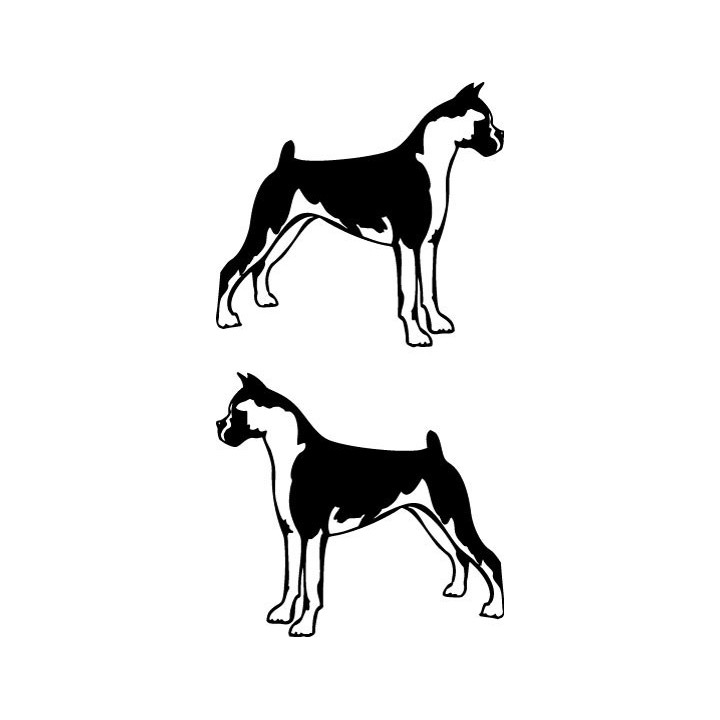 Buy Boxer Dog Detailed Silhouette Decal Sticker Online
