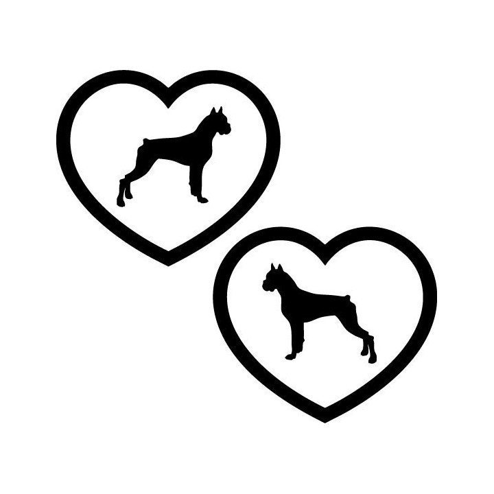 Buy Boxer Heart Dog Breed Puppy Vinyl Decal Sticker Online