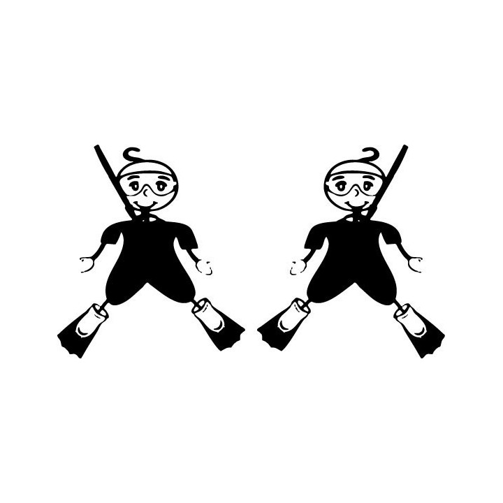 Buy Boy Scuba Diving Sport Stick Figure Sticker Online