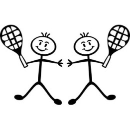 Boy Tennis Stick Figure Stickers – Kids Decals (2-Pack)