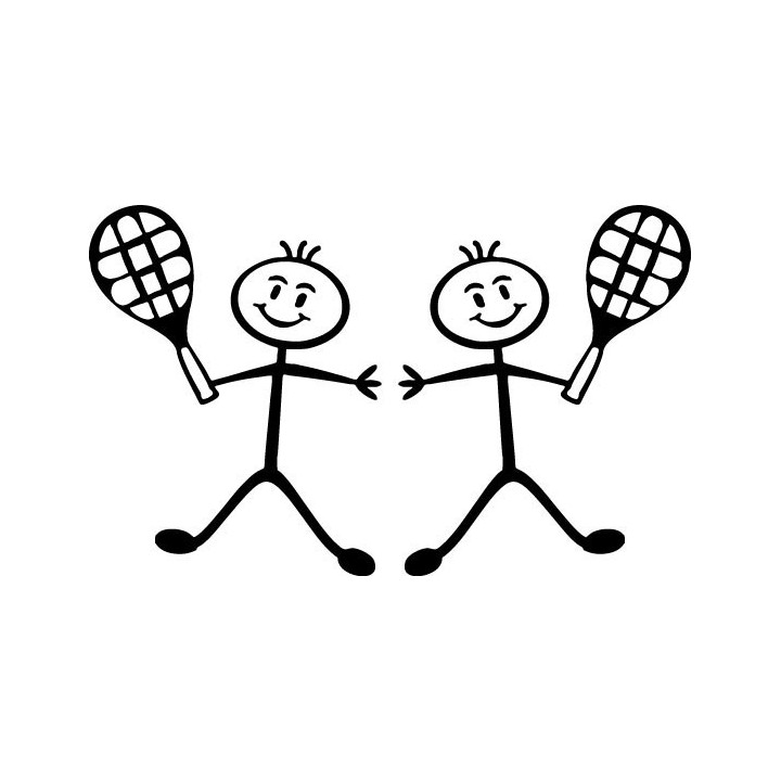 Boy Tennis Stick Figure Stickers – Kids Decals (2-Pack)