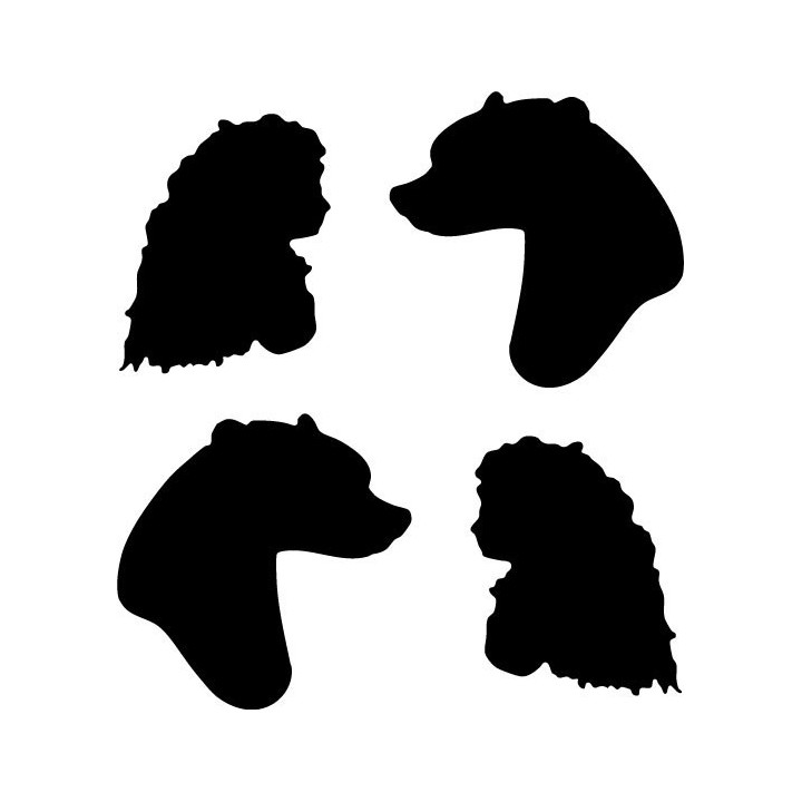 Bear & Poodle Silhouette Stickers – Animal Decals (2-Pack)
