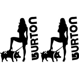 Burton Snowboard Stickers – Mistress & Pig Decals (2-Pack)