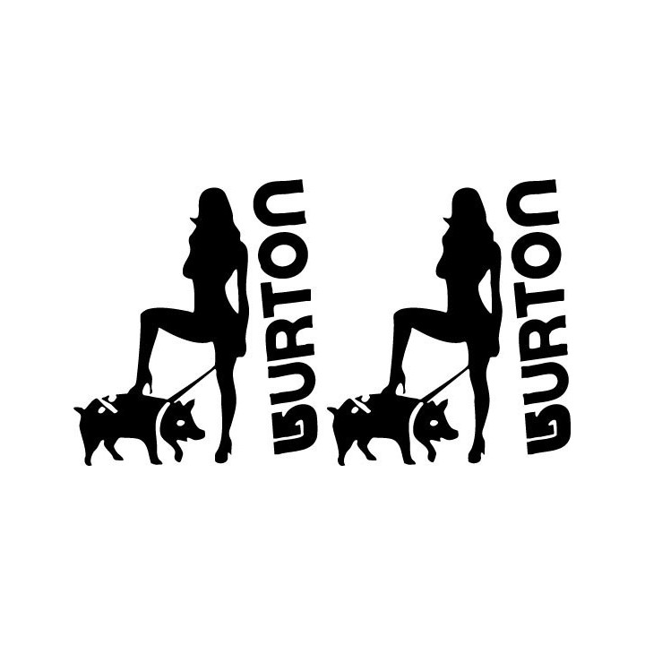 Burton Snowboard Stickers – Mistress & Pig Decals (2-Pack)