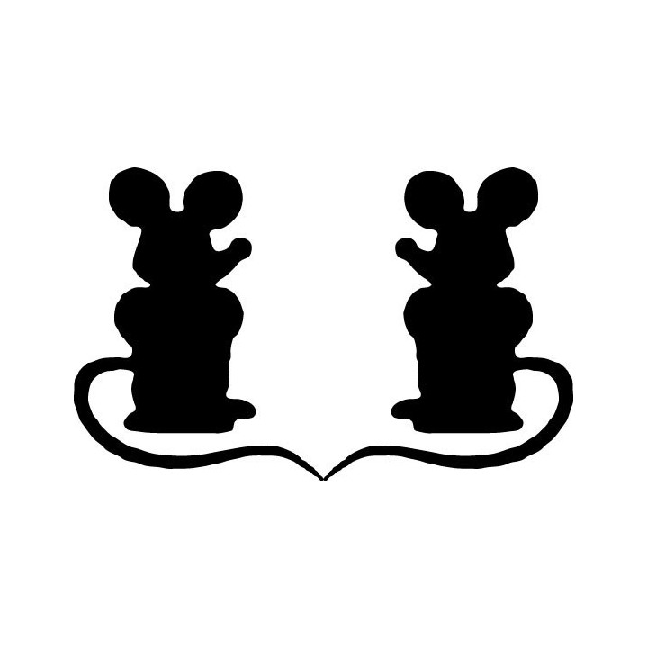 Cartoon Mouse Stickers – Silhouette Animal Decals (2-Pack)
