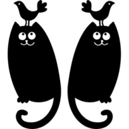Buy Cat With Bird On Head Decal Sticker Online