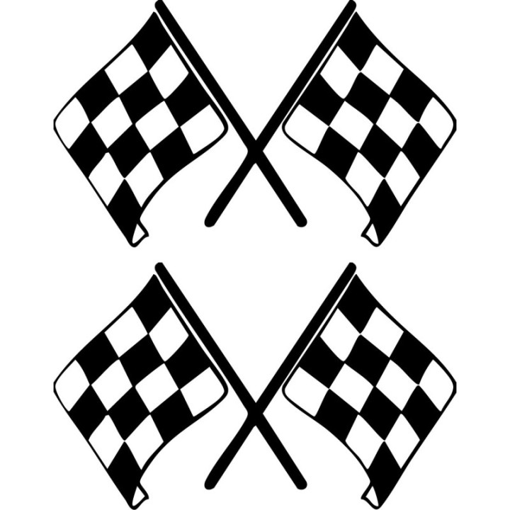 Checkered Racing Flag Stickers – Motorsport Finish Line Race Decals (2-Pack)