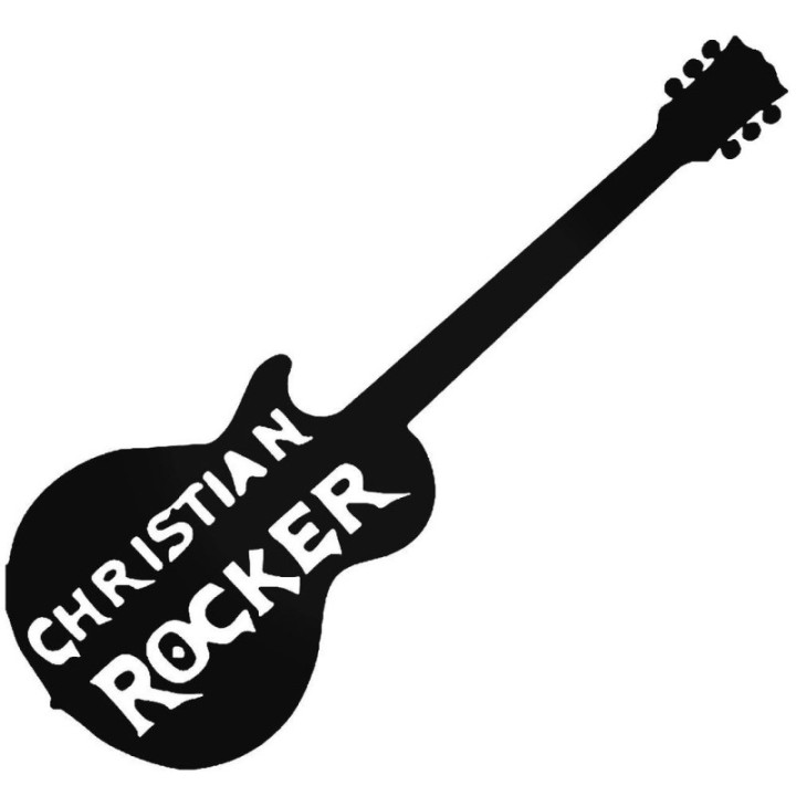 Christian Rocker Guitar Stickers – Faith Rock Decals (2-Pack)