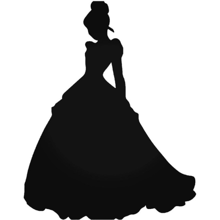 Cinderella Silhouette Stickers – Disney Princess Decals (2-Pack)