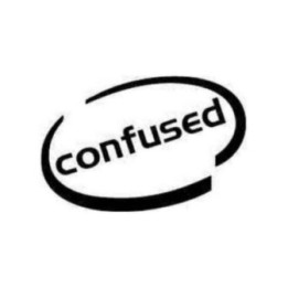 Confused Intel Parody Stickers – Funny Tech Decals (2-Pack)