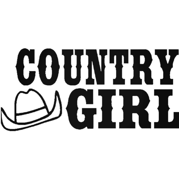 Country Girl Stickers – Cowboy Hat Southern Decals (2-Pack)
