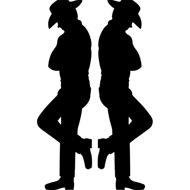 Cowboy Silhouette Stickers – Western Rodeo Decals (2-Pack)