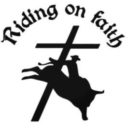 Riding on Faith Stickers – Bull Rider Cross Decals (2-Pack)