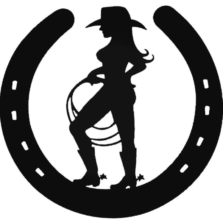 Cowgirl Horseshoe Stickers – Western Rider Decals (2-Pack)