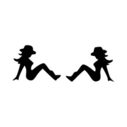 Cowgirl Mudflap Stickers – Trucker Silhouette Decals (2-Pack)