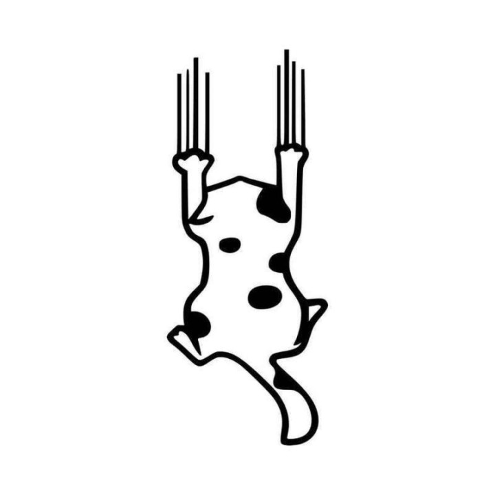 Buy Crazy E Cat Scratching Vinyl Decal Sticker Online